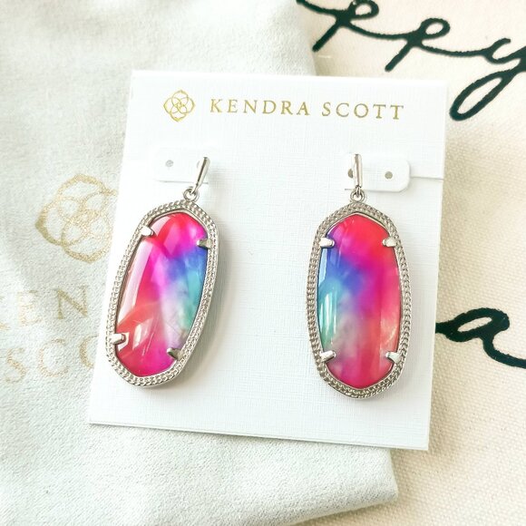 Kendra Scott Earrings - Elle - Watercolor Silver - Picture 1 of 3
